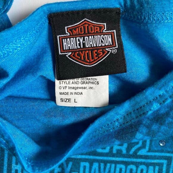Y2K blue Harley Davidson tank top - Picture 4 of 6